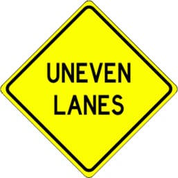 Uneven Lanes W8-11 – Reliable Sign